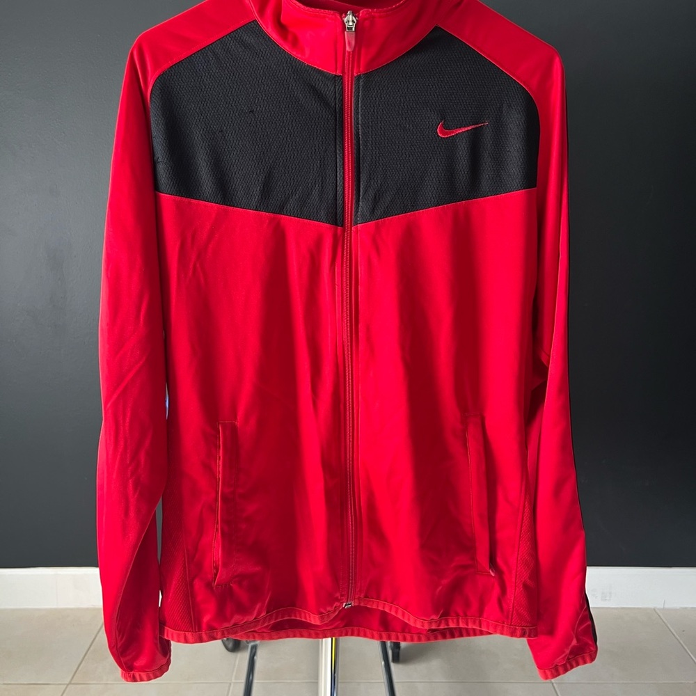 Nike Men's Red and Black Windbreaker